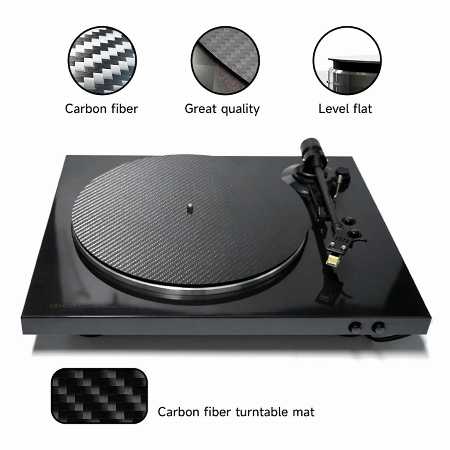 Record Player Mat - Tappetino antislip in fibra di carbonio