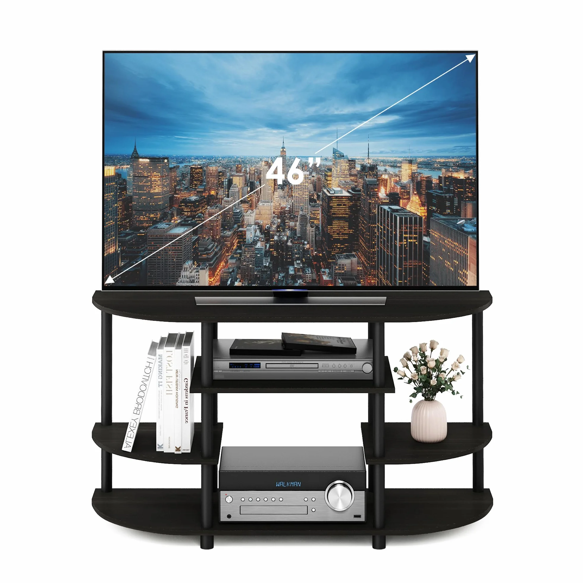 Furinno Jaya Mobile Porta TV, Nero
