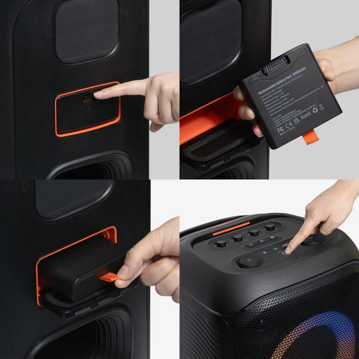 10Ah Batterry 400 compatibile con Altoparlanti PartyBox Stage 320 e Xtreme4 | Facile Installare, Batteria per Prolungare Durata Della Festa
