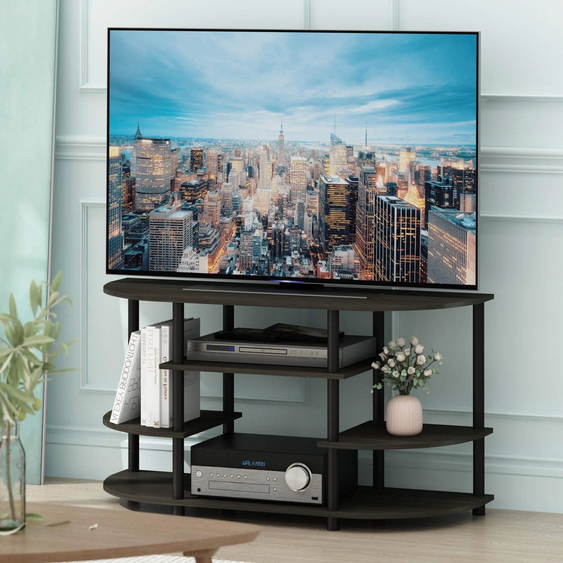 Furinno Jaya Mobile Porta TV, Nero