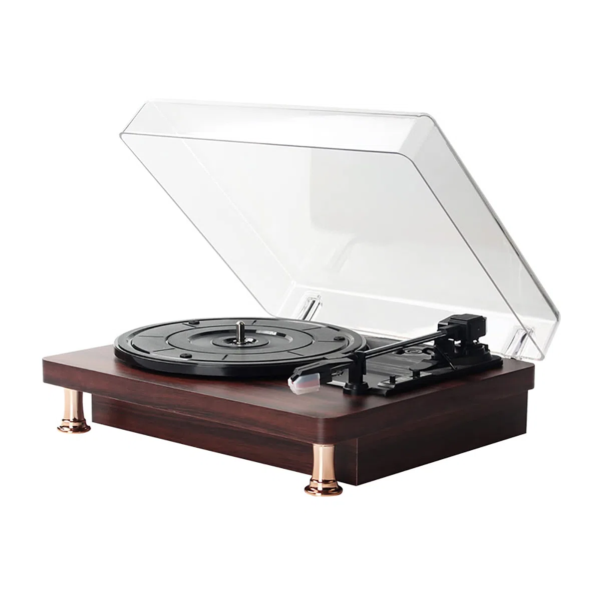 Giradischi Grammofono Bluetooth Giradischi a 3 velocità Altoparlanti stereo integrati Ingresso Aux-in Uscita digitale USB Testina magnetica Adatta per dischi in vinile da 7" 10" 12" Suono nitido