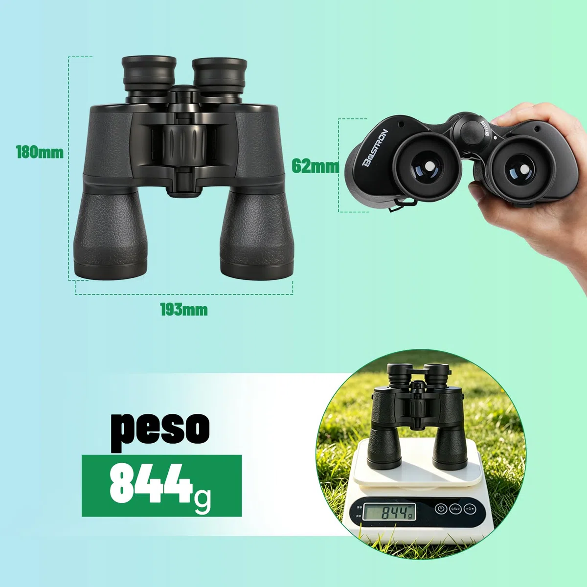 Binocolo 7x50 per Adulti con Visione Chiara, Binocolo Compatto per Birdwatching Caccia Viaggi Partite di Calcio Osservazione Delle Stelle con Custodia e Tracolla