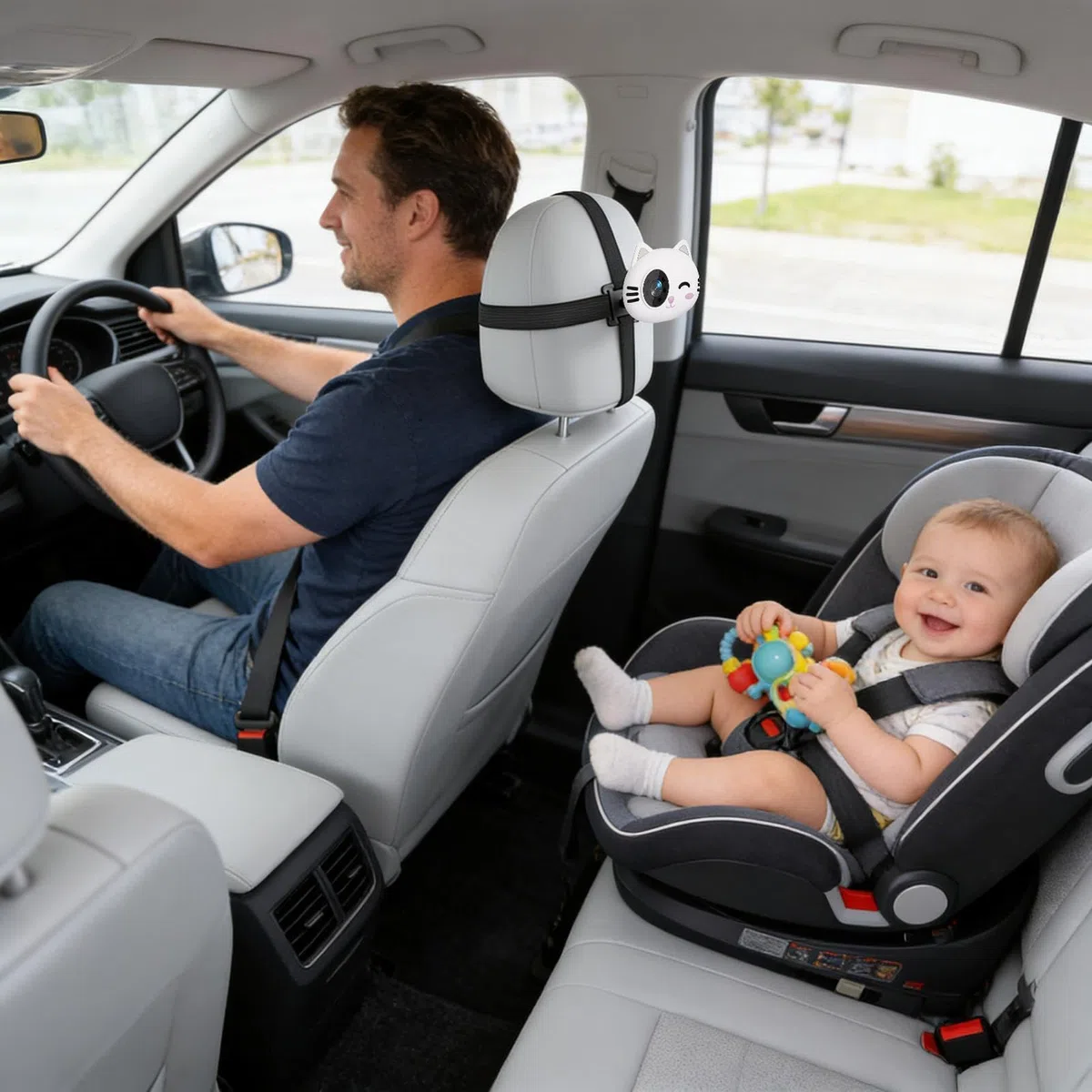 Telecamera per Bambini in Auto con Visione Notturna 1080P Video Plug and | Telecamera Auto Senza Fili Mamma Papà Viaggi Gite in Auto Guida Lunghe Distanze Campeggio Shopping Picni
