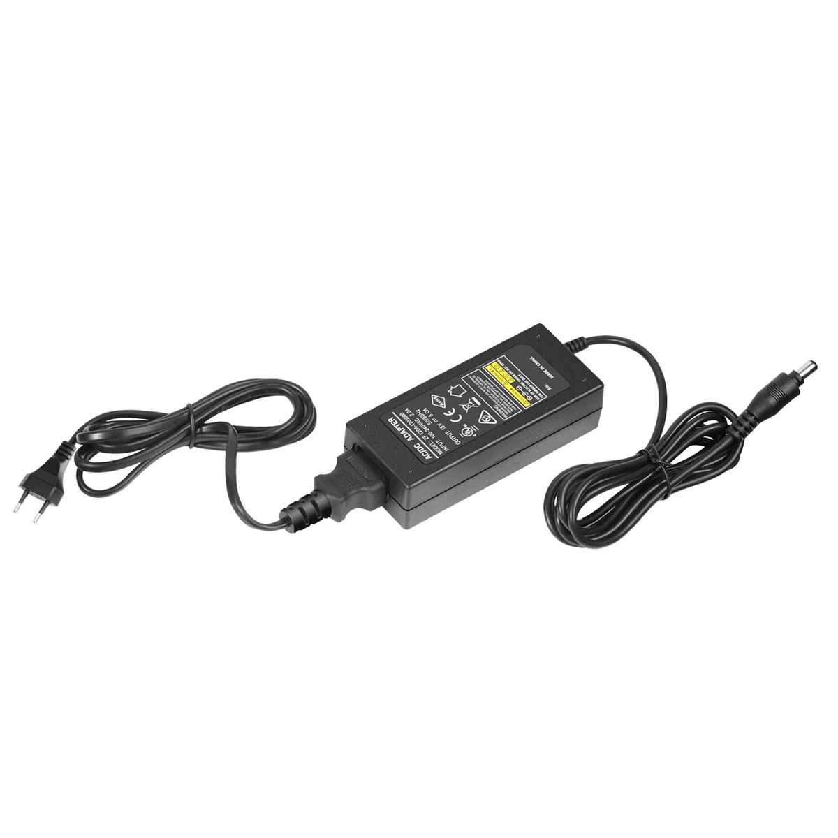 Neewer Adattatore d’Alimentazione AC 220V a DC 15V con Cavo d’Alimentazione 5A Output per Luce Anulare da Studio (Nero)