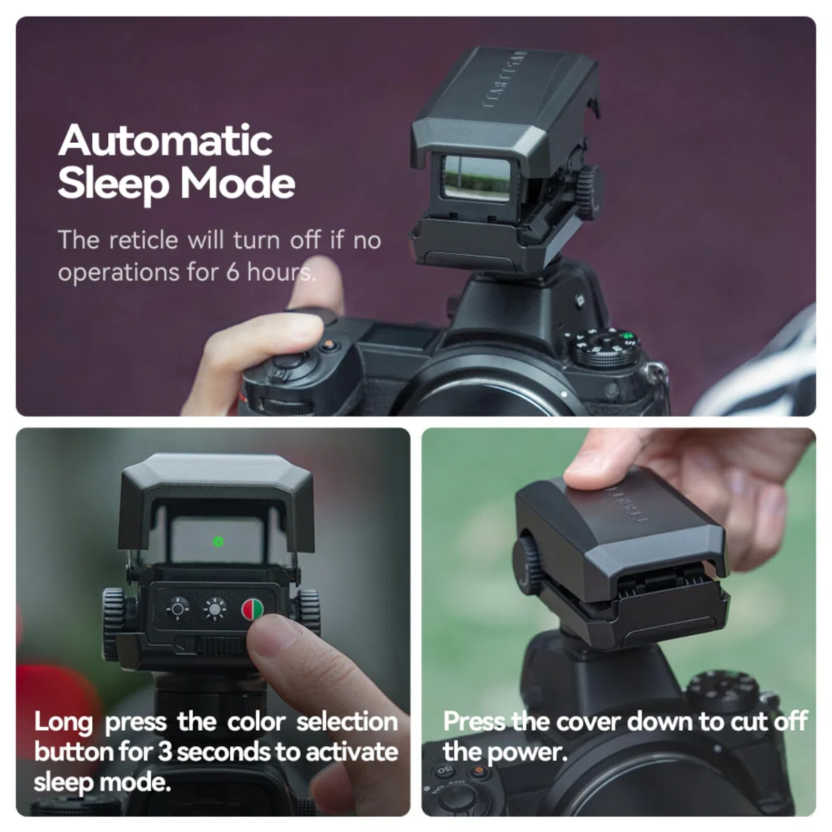 TTArtisan Fotocamera Dot Sight Super-Tele-Tracking visiera con mirino rosso/verde, 5 livelli di luminosità, 73 g, supporto per scarpe freddo/flash per fotocamere DSLR e mirrorless