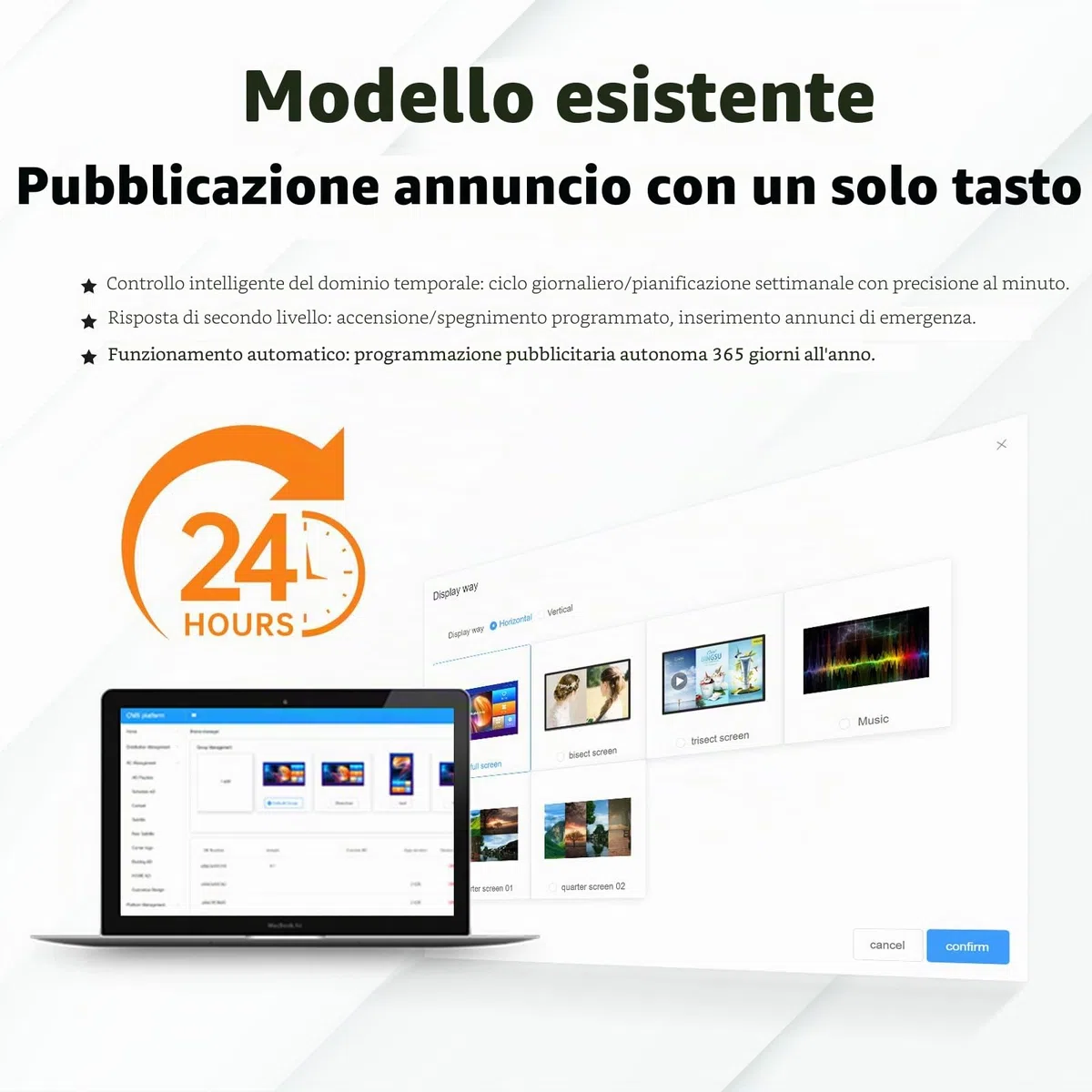 Digital Signage Media Player Box Free Cloud CMS System Trasforma il tuo TV in display pubblicitario... (YM05/1+8G)