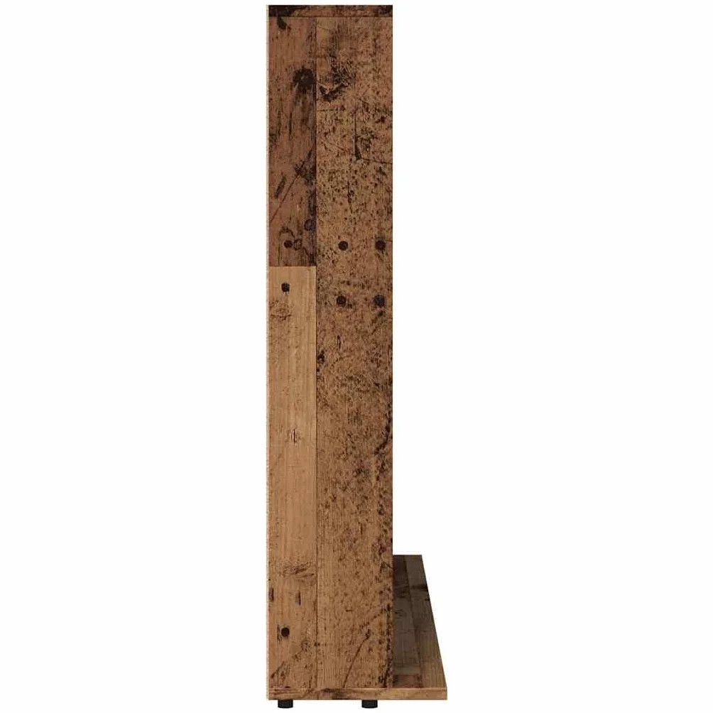 Scaffale per CD, effetto legno anticato, 100 x 23 x 89,5 cm, per CD, DVD, dischi in vinile, per soggiorno, home theatre e giochi
