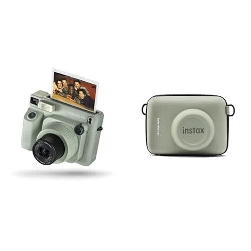 Fujifilm INSTAX WIDE 400 - Fotocamera Istantanea Analogica + Custodia per fotocamera WIDE 400, Verde