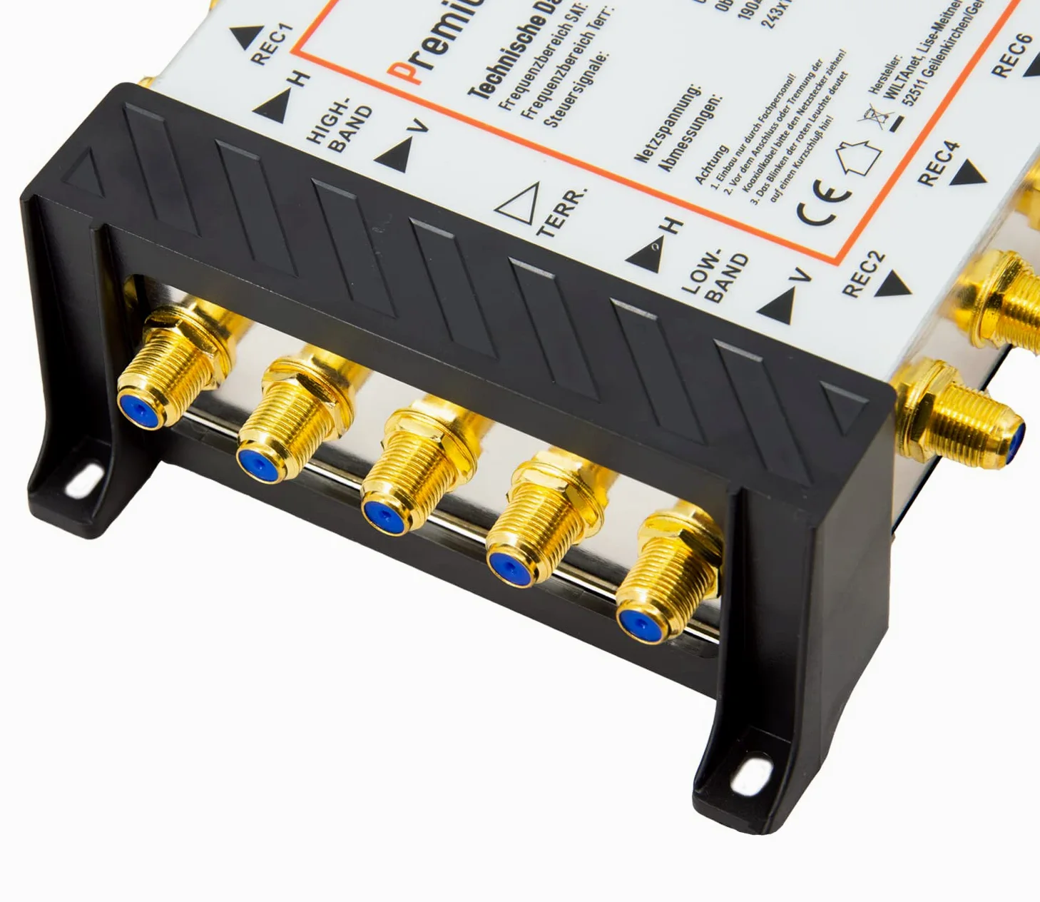 Premium X PXMS Multiswitch 5/8 con alimentatore - Distributore di segnali satellitari per 8 utenti - Supporta Digital HDTV FullHD 4K UHD 8K