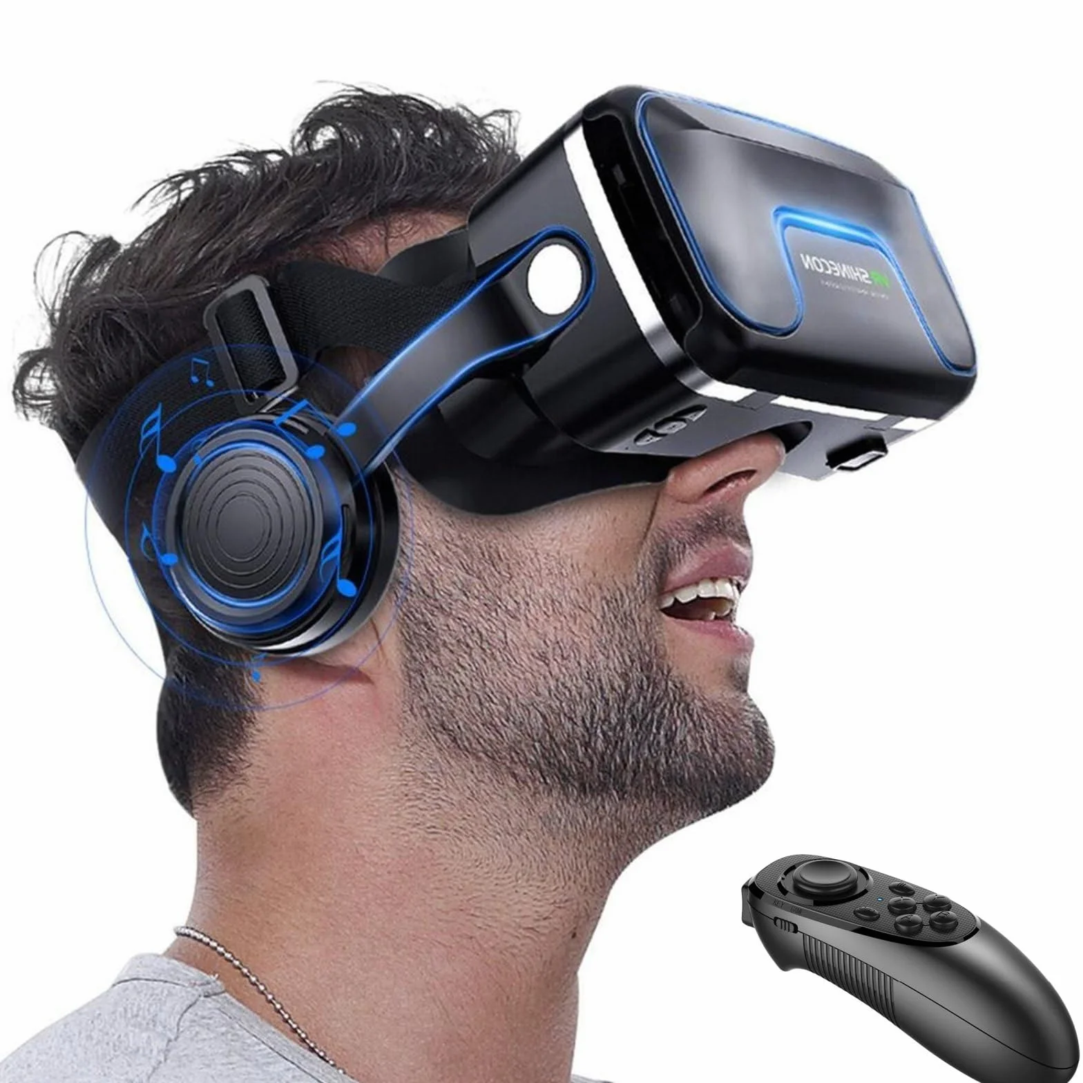 Cuffie per realtà virtuale Controller e occhiali, per videogiochi 3D e smartphone iOS/Android