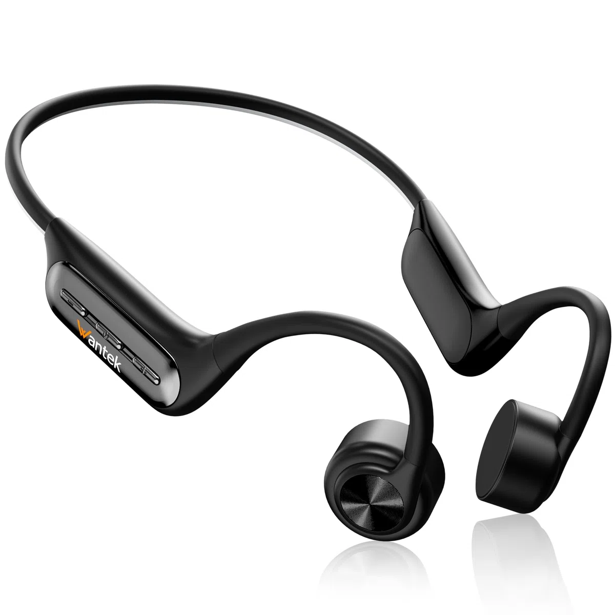 Wantek - Cuffie a conduzione ossea per nuoto IP68 impermeabili, Bluetooth 5.3 a orecchio aperto con lettore MP3 da 32GB, cuffie sportive senza fili per nuoto, corsa, ciclismo, 8 ore di batteria