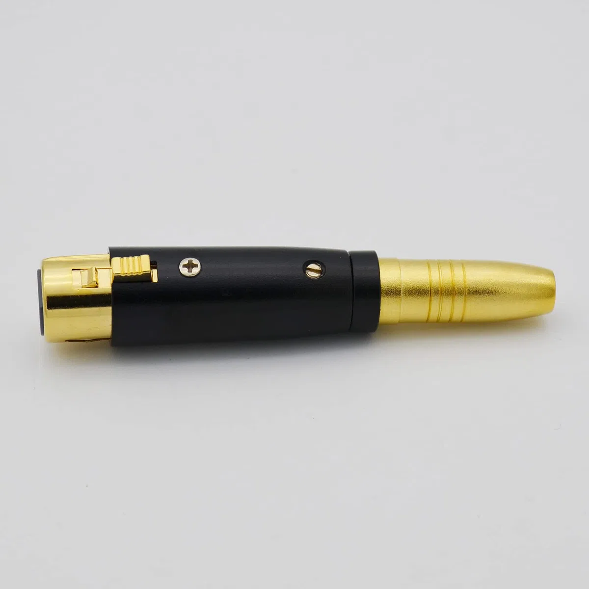 Adattatore audio XLR femmina a TRS femmina da 6,35 mm, placcato oro XLR a 3 pin a presa da 6,35 mm, connettore audio bilanciato per microfono DJ, confezione da 2, nero