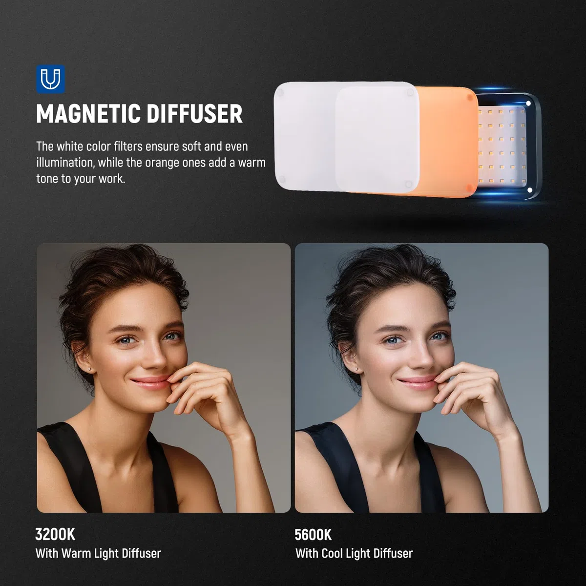 NEEWER BASICS Luce Video a Pannello LED da Scrivania (2pz), Kit Lampada per Videoconferenza con Treppiedi Tavolo/Filtri per Webcam Computer Laptop Zoom Call Trucco Registrazione Selfie Streaming, BP66