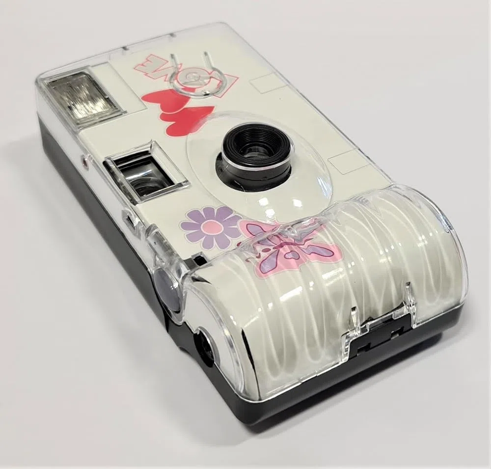 3 X 1A PHOTO PORST - Fotocamere usa e getta, con farfalla, con flash, batterie e pellicola (confezione da 3 pezzi ciascuno)