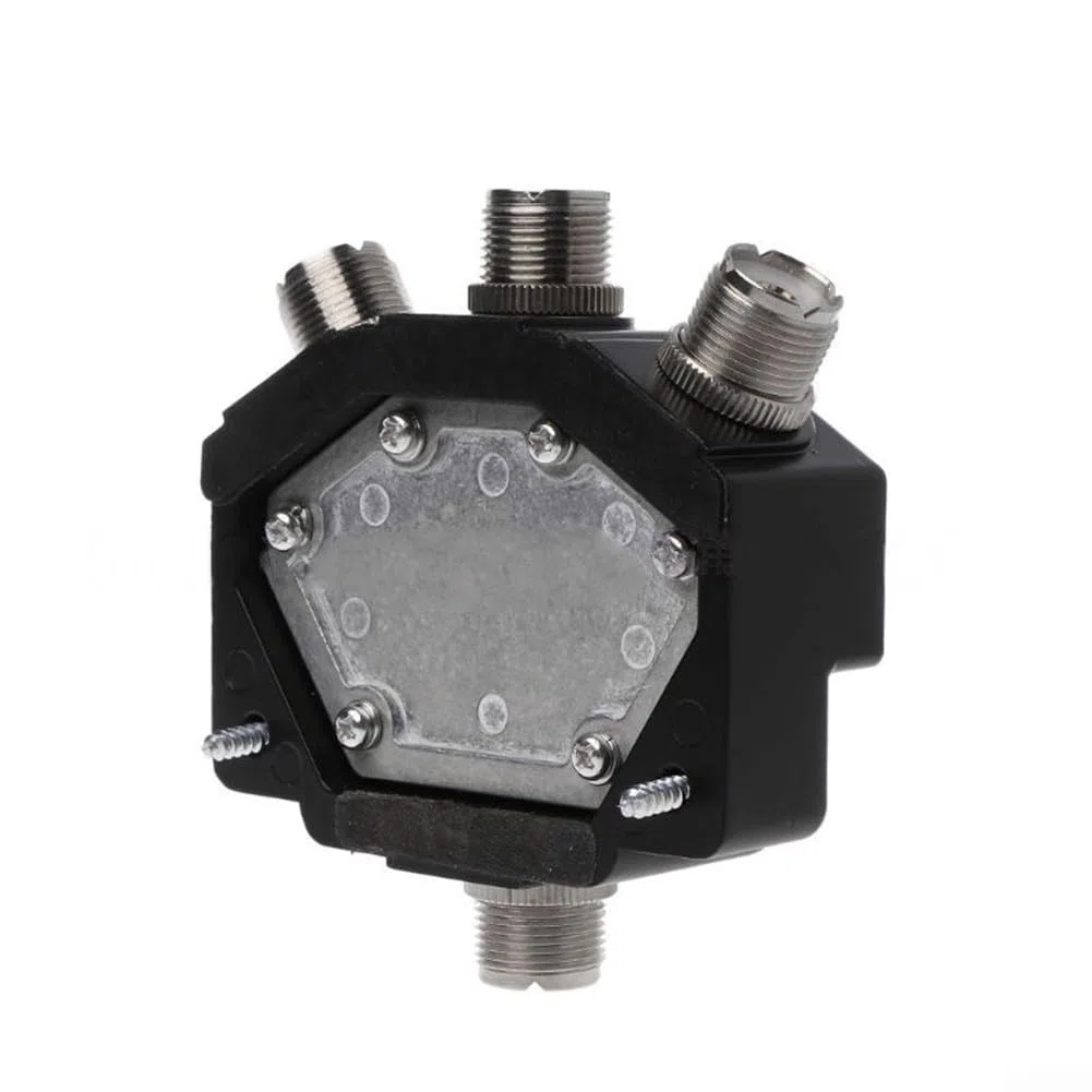 CX310 CO-301 - Commutatore coassiale per antenna a 3 vie DC-800MHz in lega di zinco a bassa perdita ad alto isolamento per sistemi a banda larga a onde corte ripetitori mobili, 84 x 95 mm, nero