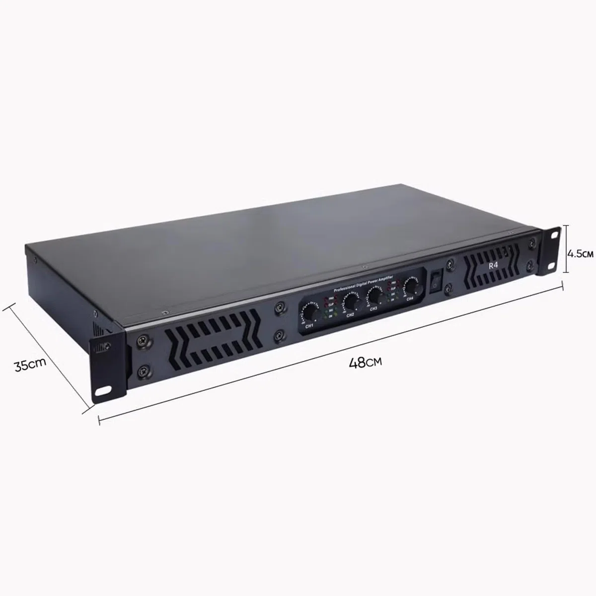 Amplificatore di potenza digitale professionale a 2/4 canali, 700 W, con luce LED + manopola volume, per casa, karaoke, altoparlanti teatrali