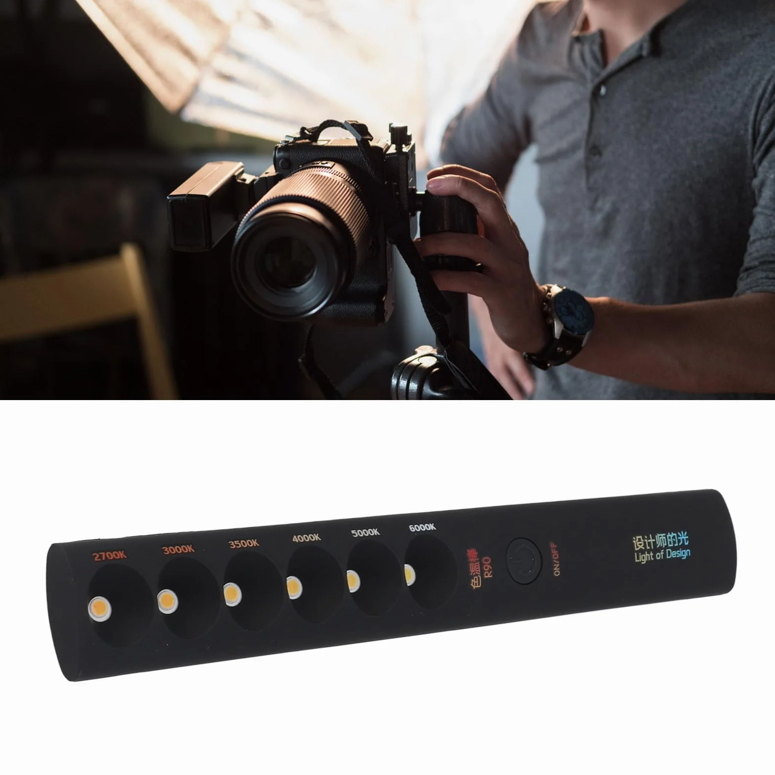 Lampada a Temperatura Colorata Stick Portatile Luce Professionale Bacchetta Ricaricabile Photography Light Wand 2700K - 6000K 6 Modalità per Video