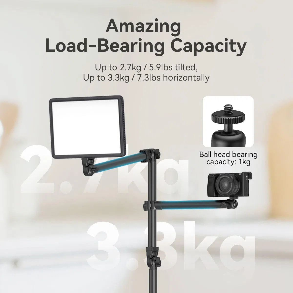 SMALLRIG Staffa per Fotocamera da Tavolo Live, Supporto da Tavolo per Telecamera Sopraelevata con Braccio Flessibile Staccabile, Morsetto a C da Tavolo per Fotografia Videografia dal Vivo - 4456