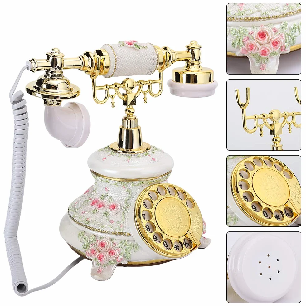 Telefono con filo fisso, telefoni antichi e vintage in stile country, telefonata fisso per la casa