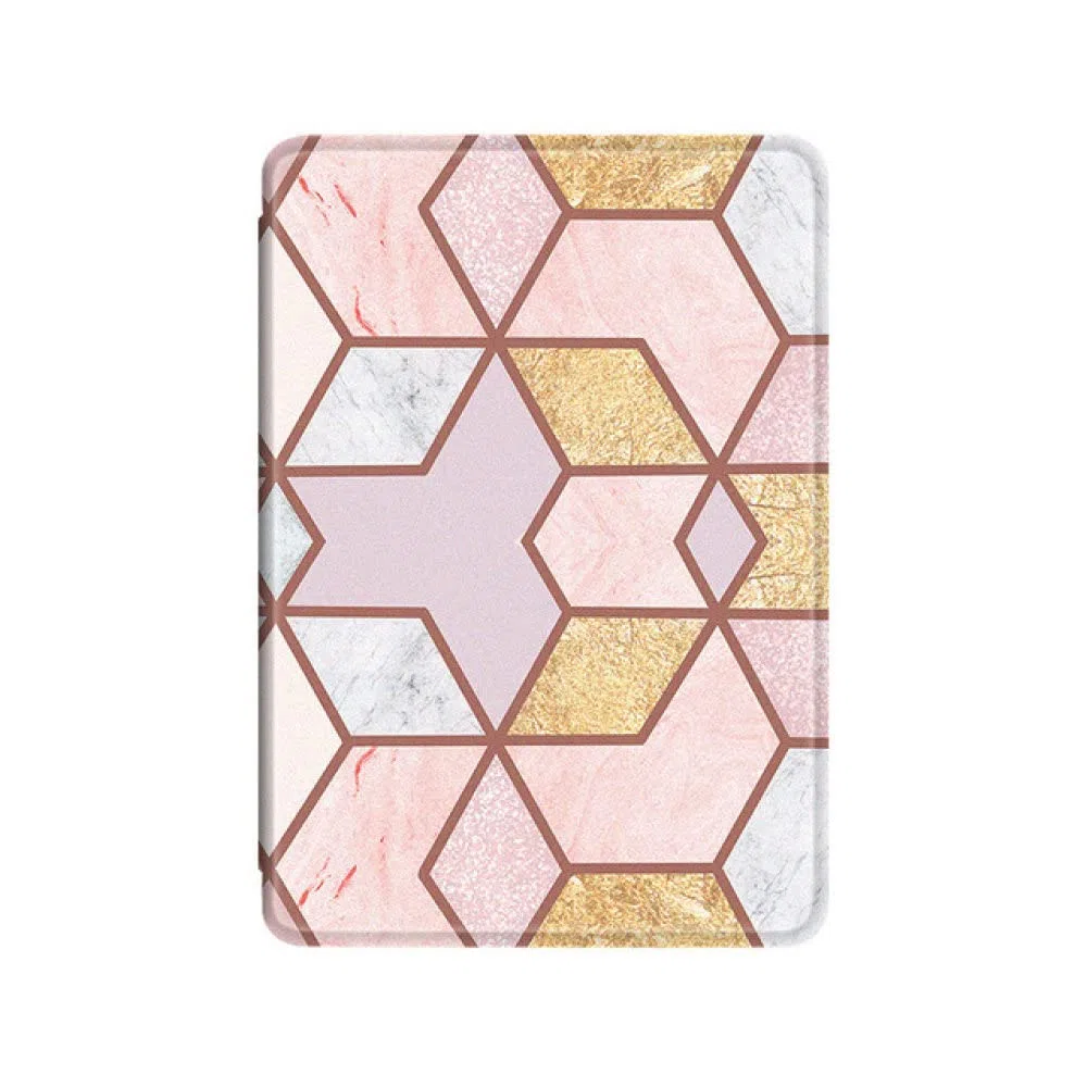 Custodia Protettiva Slimshell per Tutti i Nuovi Kindle 6 Pollici (11a Generazione, Versione 2022), Non Si Adatta a Kindle Paperwhite e Kindle 2019, astrazione Geometrica in Lamina d'oro