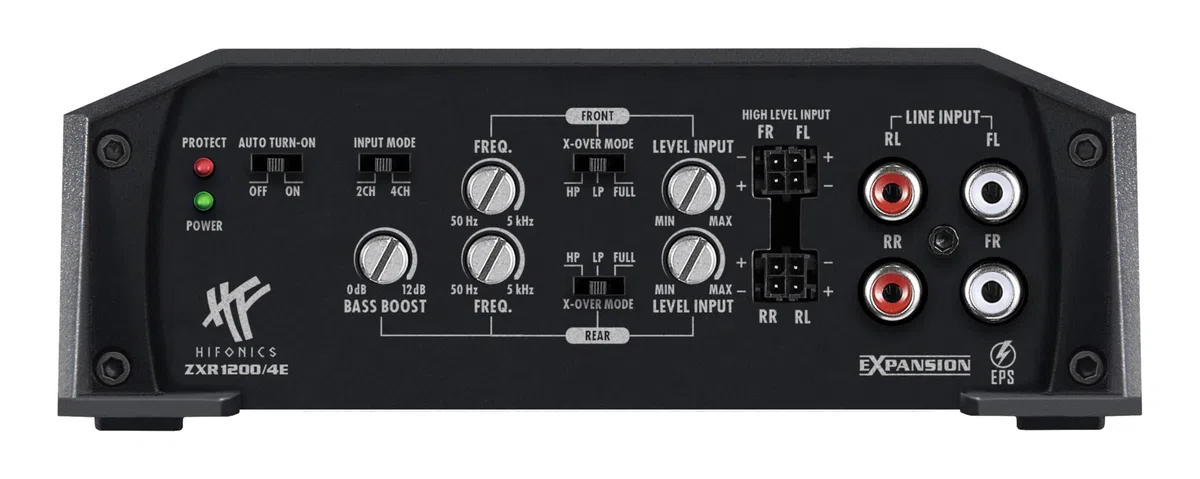 HiFonics ZXR1200/4E - Amplificatore digitale compatto a 4 canali CLASS D Premium con 1200 Watt RMS | della serie ZEUS EXPANSION