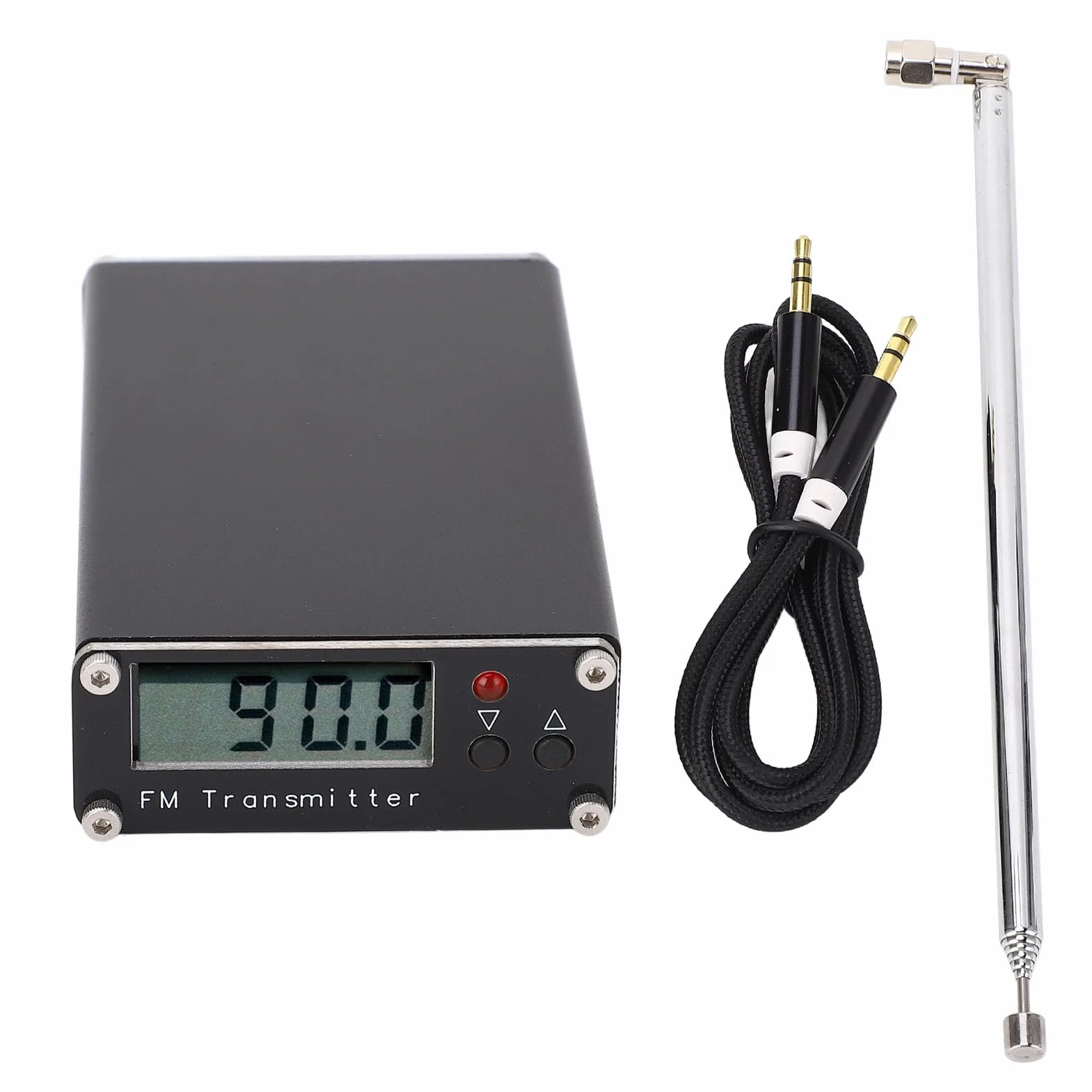 Cryfokt Trasmettitore FM a Lungo Raggio 2000 M, Stazione Radio FM Stereo con Jack Audio da 3,5 Mm, da 76 a 108 MHz, per Chiesa, Drive-in, Cinema, Parcheggio, Scuola, Supermercato