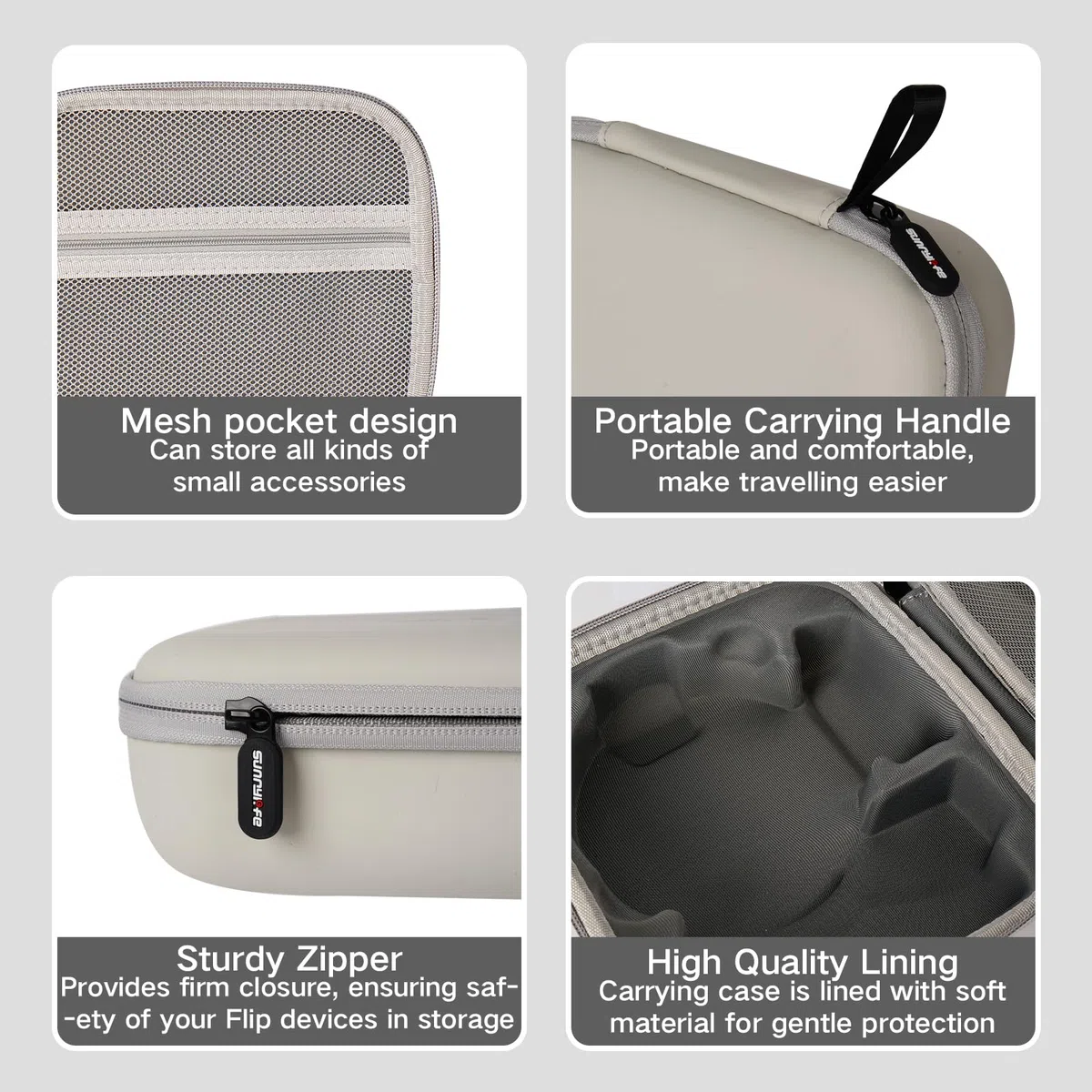 LURICO DJI Flip Custodia Impermeabile Portatile per Combo e Accessori - Grigio