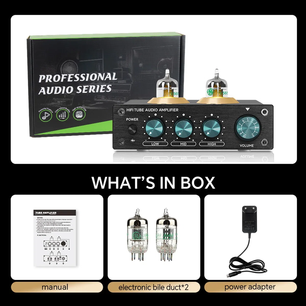 RiToEasysports Amplificatore Valvolare, Amplificatore Valvolare HiFi Preamplificatore per Cuffie Stereo a Basso Rumore per Amplificatori Domestici (Spina europea)