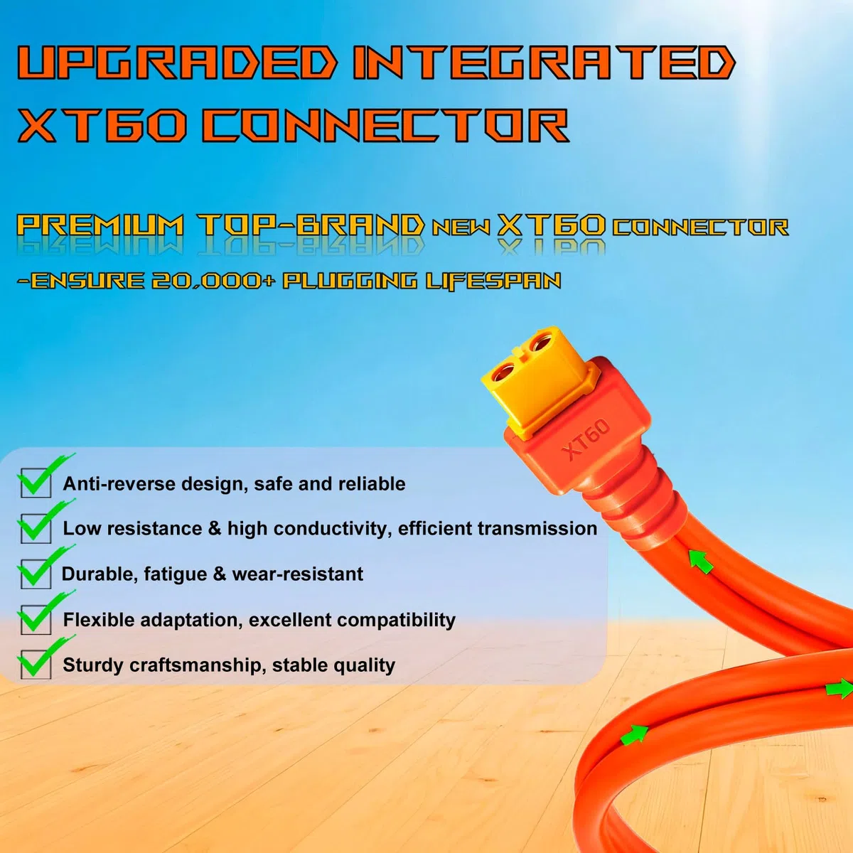 XT60 - Cavo di prolunga XT60, 3,5 m/6,3 m, 12 AWG, XT60, con connettore maschio a femmina, per centrali elettriche portatili, pannelli solari, generatori solari e batterie RC (5 m)