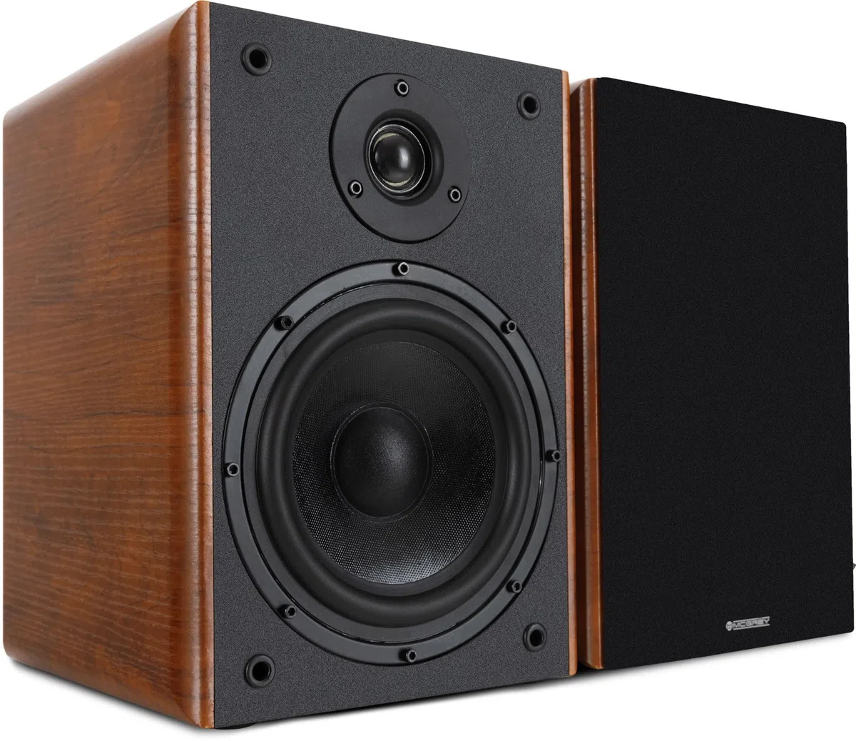 McGrey BSS-365 BN Coppia Diffusori da Scaffale HiFi 6, Casse HiFi Compatte | Potenza: 60 Watt (RMS)/ 120 Watt (Peak), Sistema 2 Vie, Woofer 6, 5" (16, 5 cm), Tweeter 1, 0" (2, 54 cm) con cupola in seta