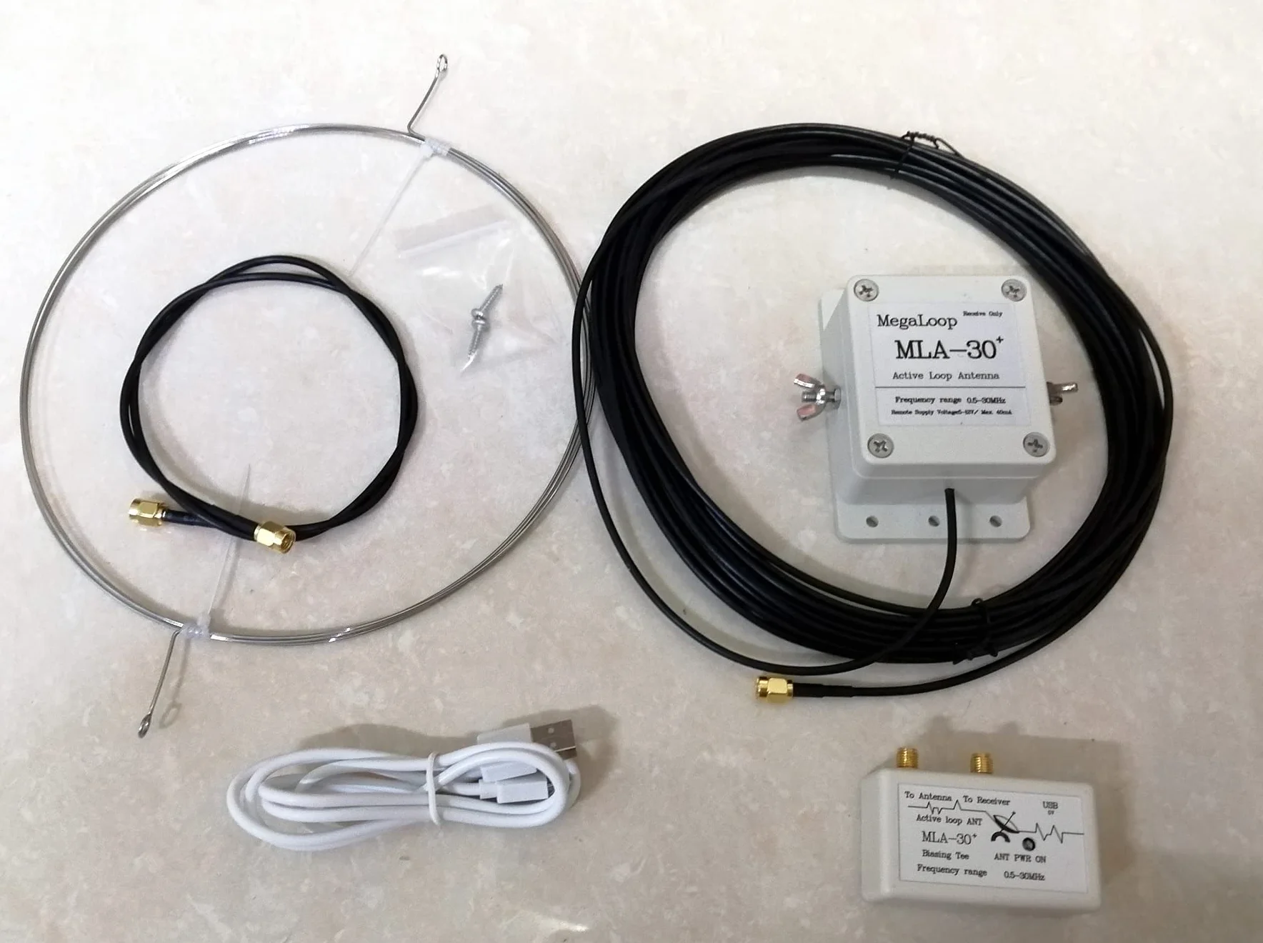 Versione Upgrade MLA-30+ Plus Loop Antenna Antenna ricevitore (100 KHz-30 MHz, onda media e corta, silenziosa, resistente alla pioggia)