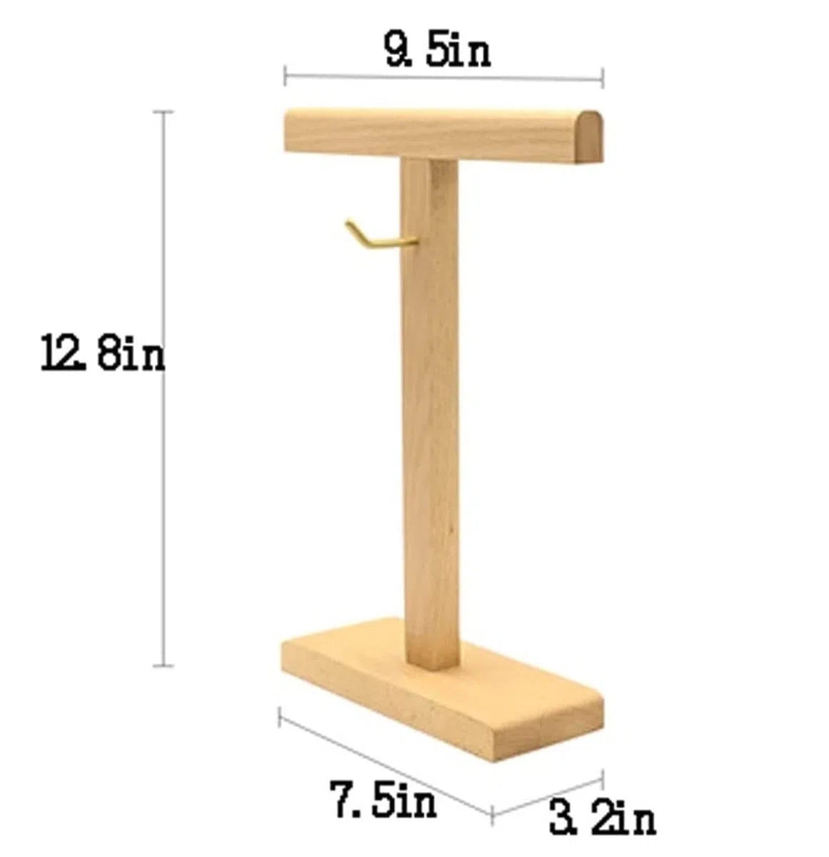 Supporto Cuffie Stand Cuffie Supporto Per Cuffie Doppio In Legno Massello Supporto Per Cuffie Da Gioco Semplice Con Gancio Di Avvolgimento Supporto per Cuffie ( Blue : Bronze , Size : 9.5*3.2*12.8in )