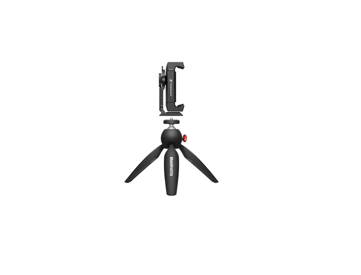 Sennheiser Kit mobile A4V per registrazione mobile, include un mini treppiede Manfrotto PIXI e un morsetto per smartphone con attacco a slitta fredda (509265)