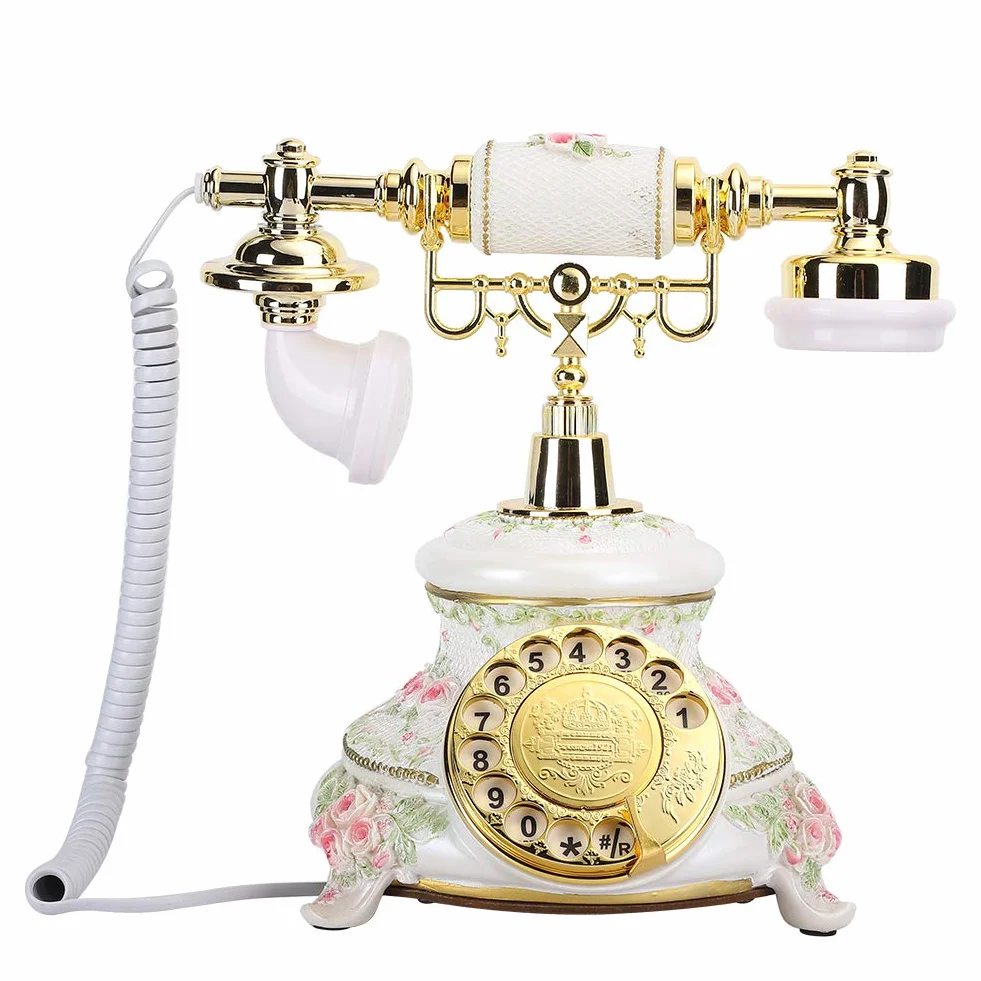 Telefono con filo fisso, telefoni antichi e vintage in stile country, telefonata fisso per la casa