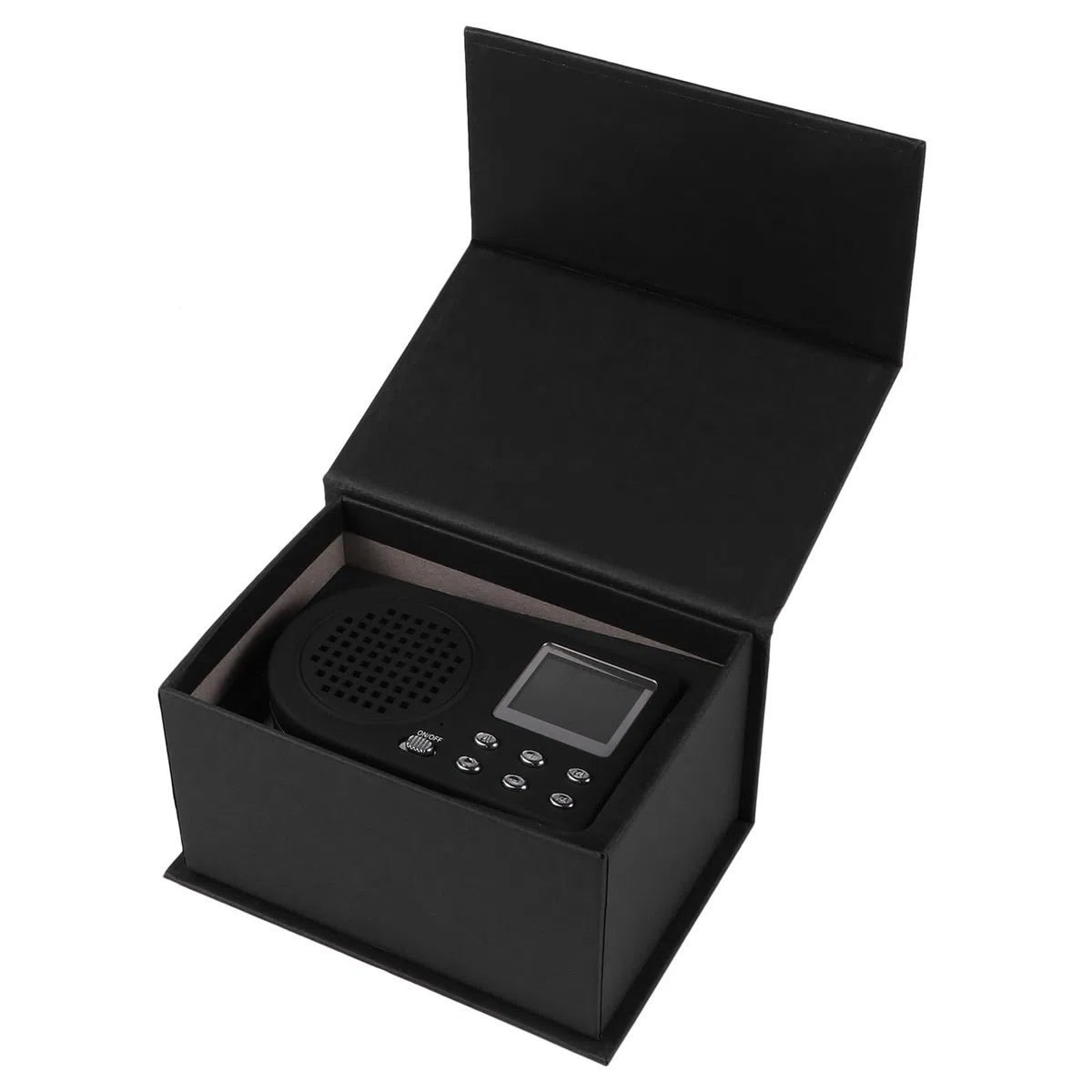 Mp3 Portatile Nero con Clip Appendibile, Riproduzione Audio Esterna, Materiale Plastico e Cavo USB Incluso, Regalo per Famiglia e Amici