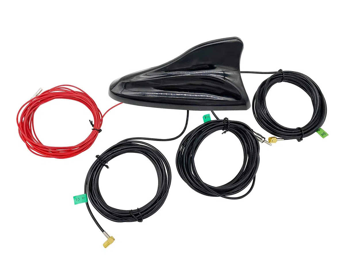 Vecys DAB DAB + Antenna per Auto Pinna di Squalo FM/AM GPS Antenna per Tetto Auto Amplificatore di Segnale Adattatore SMB a SMA a DIN 5m Cavo di Prolunga RG174 per Auto Radio Digitale DAB