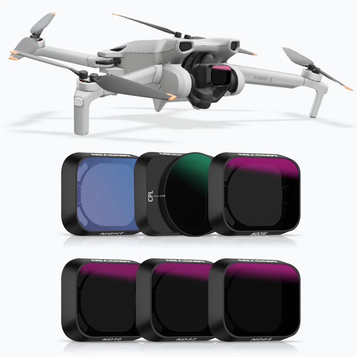 Mini 3 filtri ND, set di filtri ND compatibili con accessori DJI Mini 3/Mini 3 Pro, confezione da 6 (CPL, Natural Night, ND16, ND32, ND64, ND256)