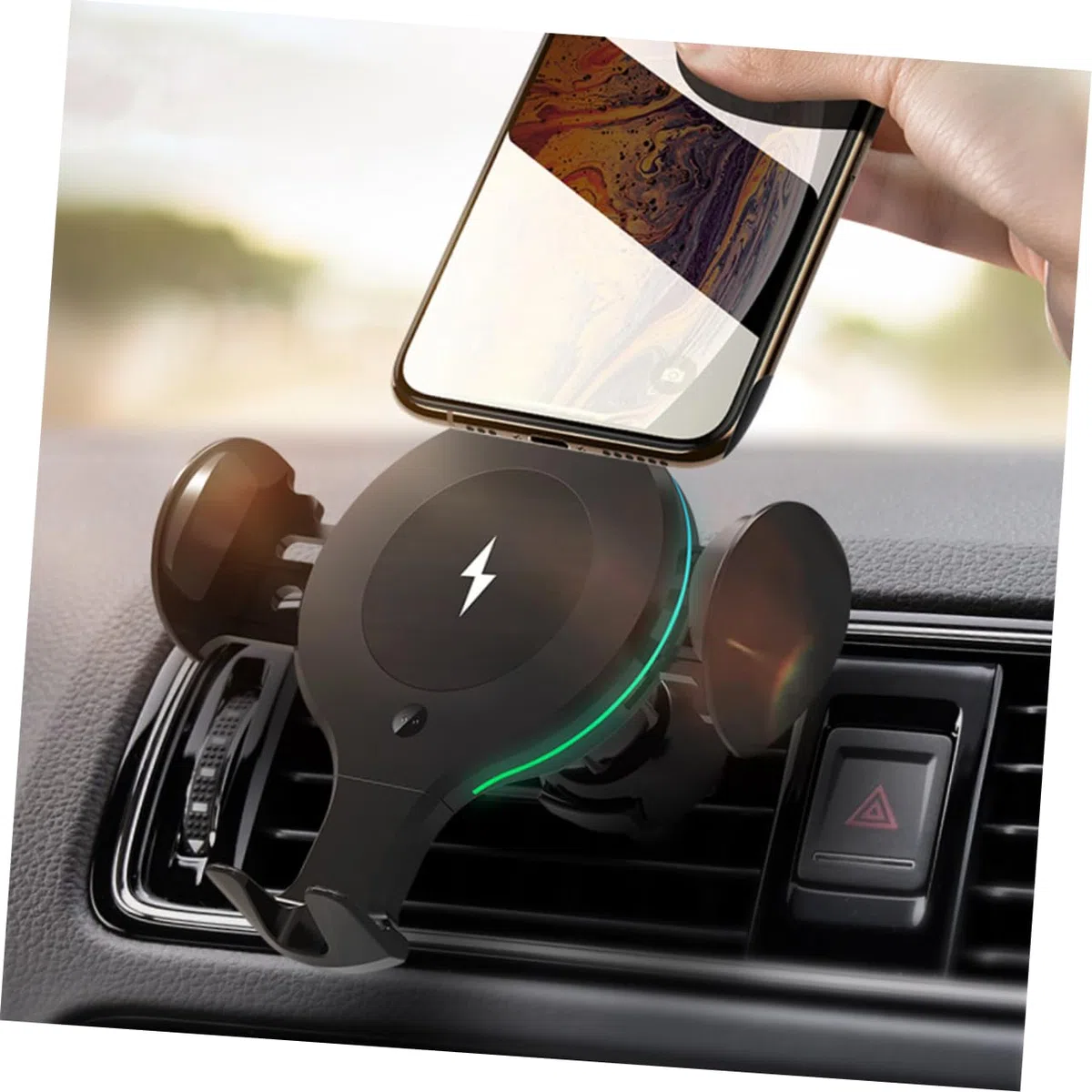 VILLCASE Caricatore Sensore Automatico e Wireless Auto da 10w 12v Ricarica Sicura Supporto per Telefono da Auto Adatto per Bocchette D’aria e Cruscotto