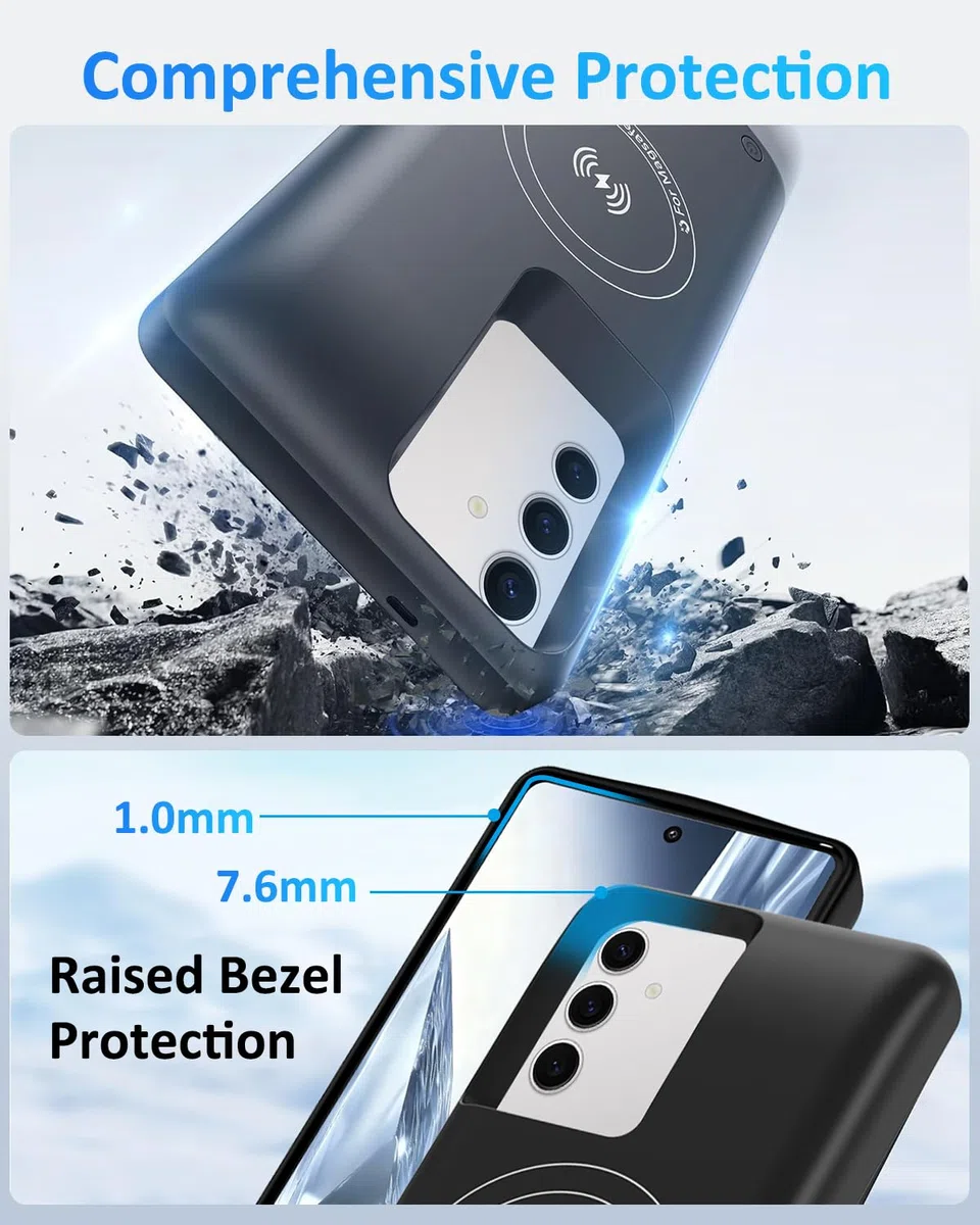 Custodia per Samsung Galaxy S25 Plus/S24 Plus (15.000 mAh), caricatore portatile GAN-Tech ricaricabile, custodia protettiva per batteria esterna per Galaxy S25 Plus/S24 Plus