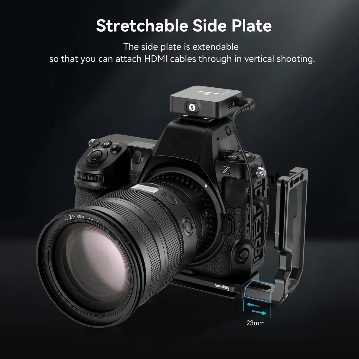 SMALLRIG Z 8 L Bracket per Nikon Z 8, Piastra a L a Sgancio Rapido per Arca Type, Passaggio Rapido Tra Scatto Orizzontale e Verticale - 3942