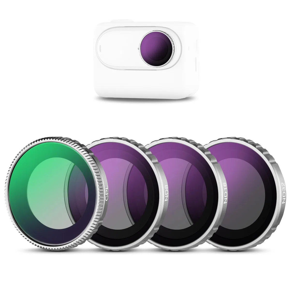 NEEWER Set di filtri ND compatibili con Insta360 GO 3S, CPL+ND8+ND16+ND32, accessori per action camera, filtri polarizzati e a densità neutra, vetro ottico HD multistrato