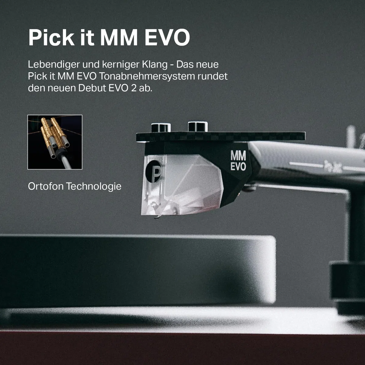 Pro-Ject Debut EVO 2, giradischi audiofili di nuova generazione con braccio in fibra di carbonio, selezione elettronica della velocità e cartuccia Pick it MM EVO premontata, prodotto in Europa (nero