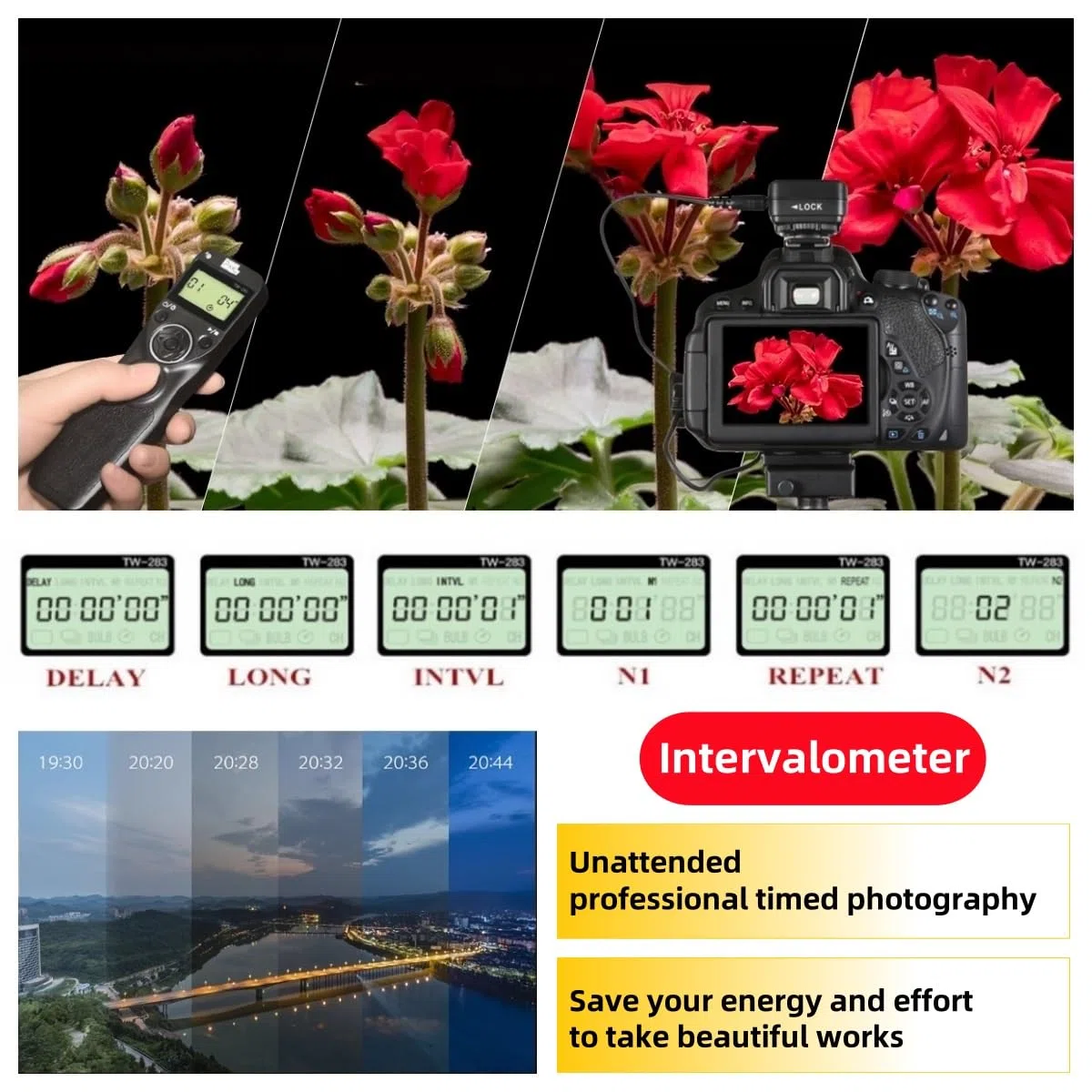 Pixel Trigger telecomando timer fotocamera TW283-DC2 telecomando senza fili gamma di trigger compatibile con Nikon Z5 Z6 Z7 D750 D780 D7500 D7200 D7000 D5600 D5500 D5300 D3300 D610 D610 600 DC. 90