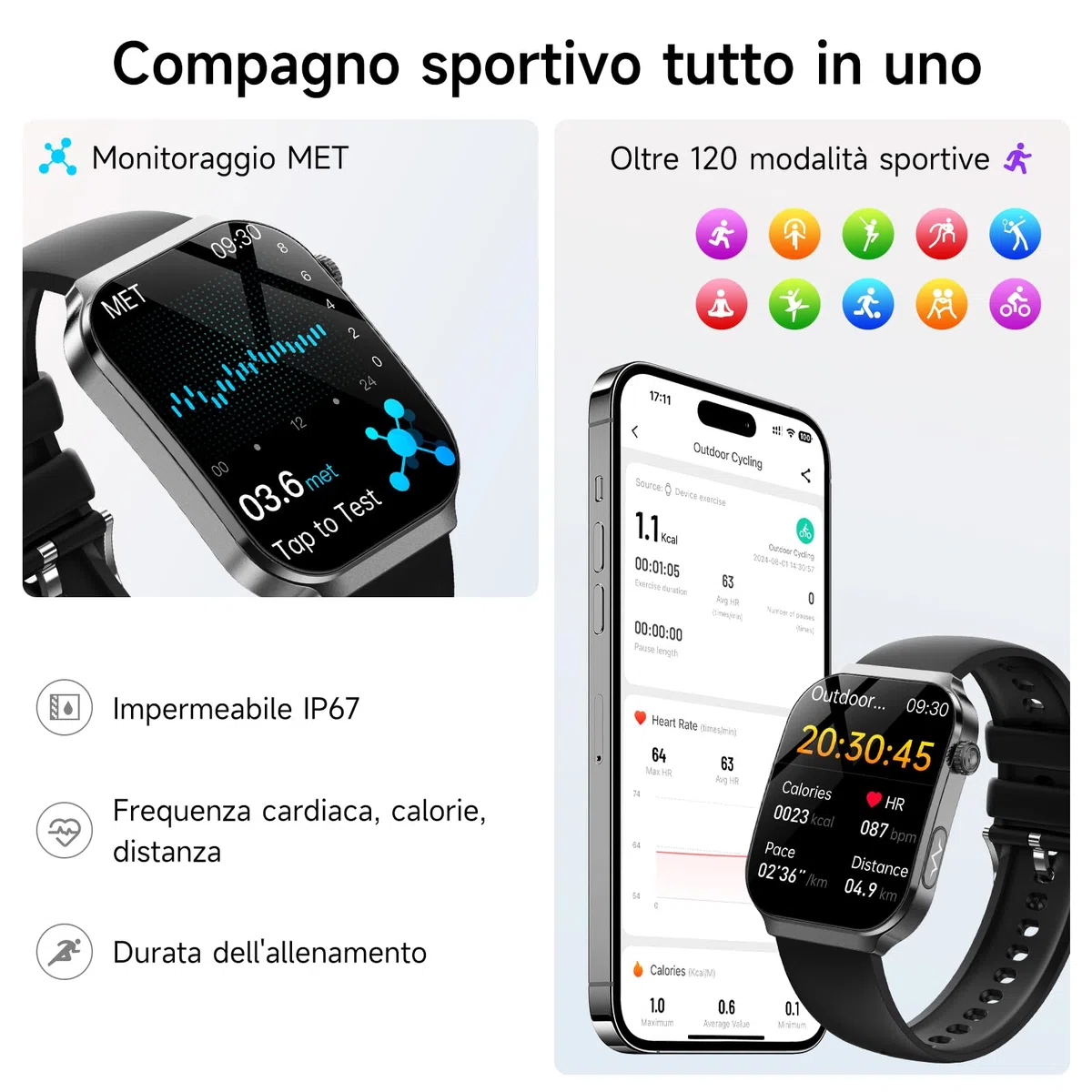 2026 Nuovo Smartwatch con ECG, 2.2” Curvo Orologio Con Pressione Sanguigna/HRV/ SpO2/Acido Urico/Emozioni/Fatica/Sonno/Cardiofrequenzimetro Per Uomo Fitness Tracker,IP68 iOS Android