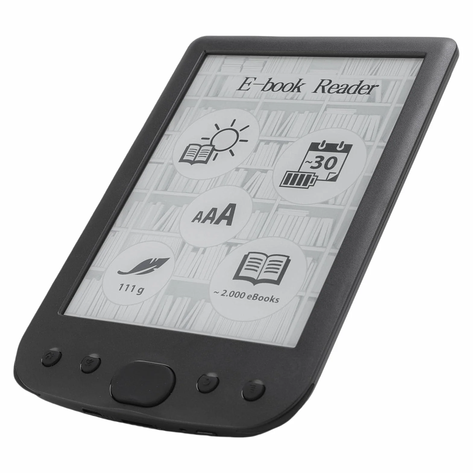 Generic Dispositivo Portatile da 6 Pollici E Reader, Amico degli Occhi, con Schermo HD 800x600 per gli Amanti dei Libri con Custodia Protettiva (8G)