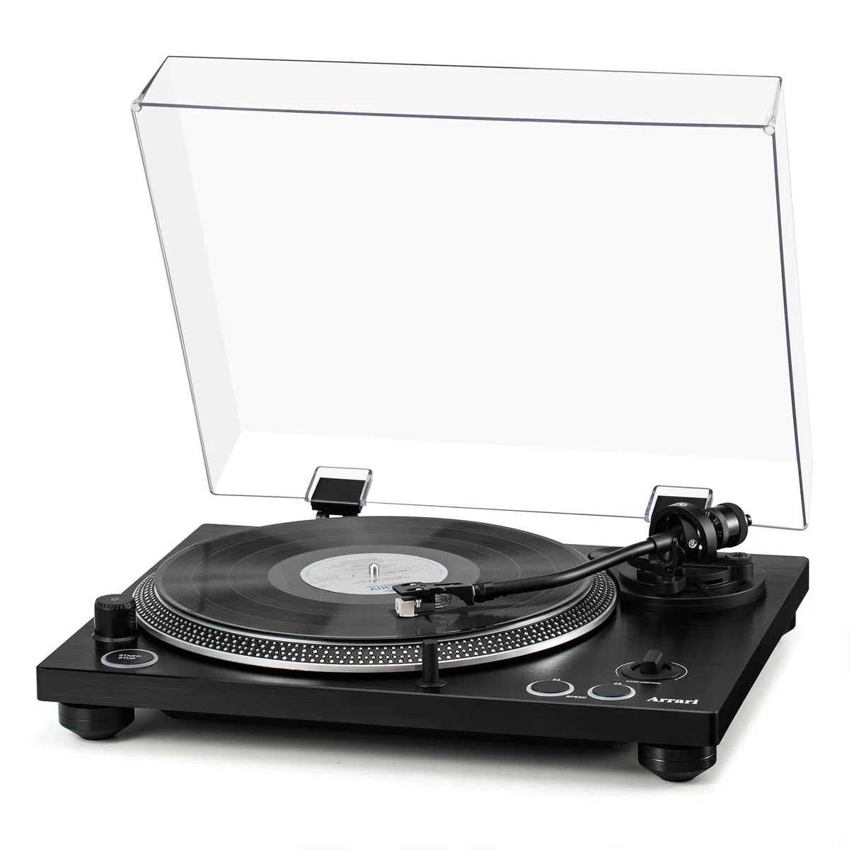 PR-101 Giradischi a Cinghia 2 Velocità 33/45 RPM, Cartuccia Magnetica Mobile AT-3600L, Connessione Wireless, Preamplificatore Phono Integrato