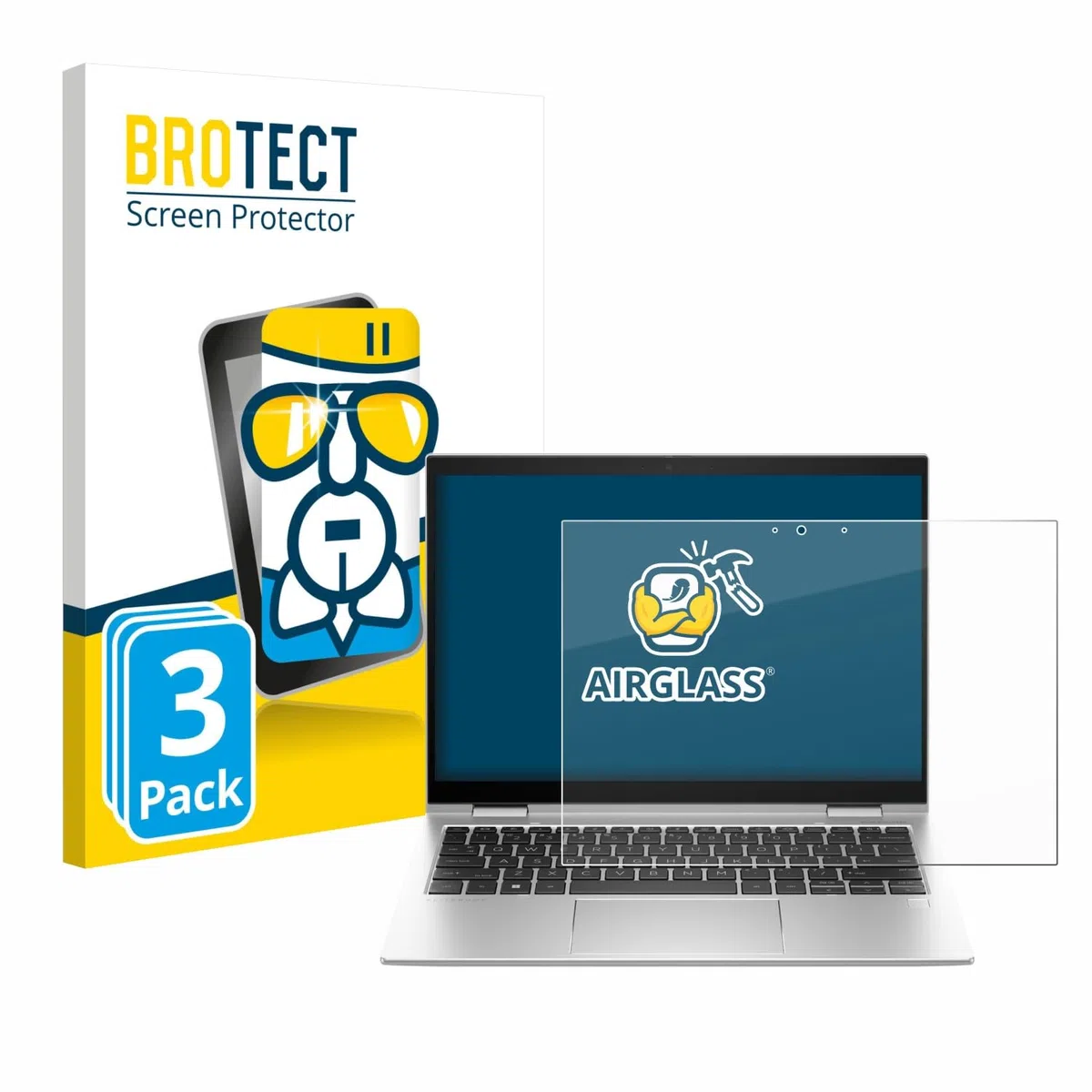 brotect Pellicola Protettiva Vetro per HP Elite x360 830 G10 2-in-1 Protezione Schermo (3 Pezzi) [Durezza Estrema 9H, Chiaro]