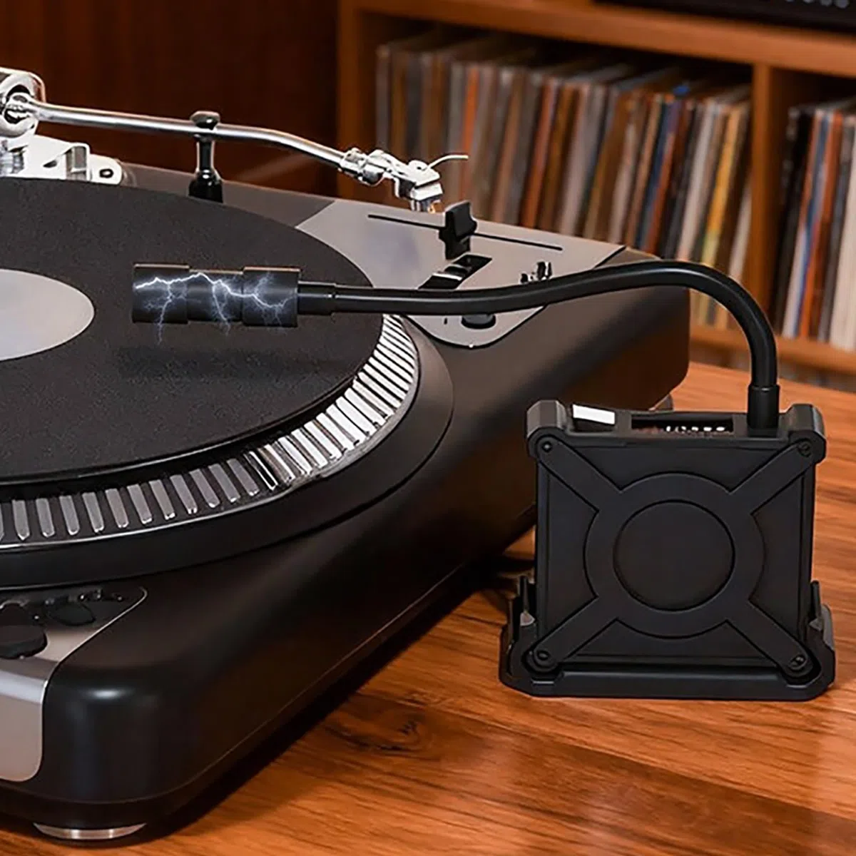 Spazzola Antistatica per Dischi in Vinile, Pulisci Dischi al Plasma con Collo di Cigno Regolabile, Rimozione Polvere E Elettricità Statica per Giradischi, Migliora La qualità del Suono