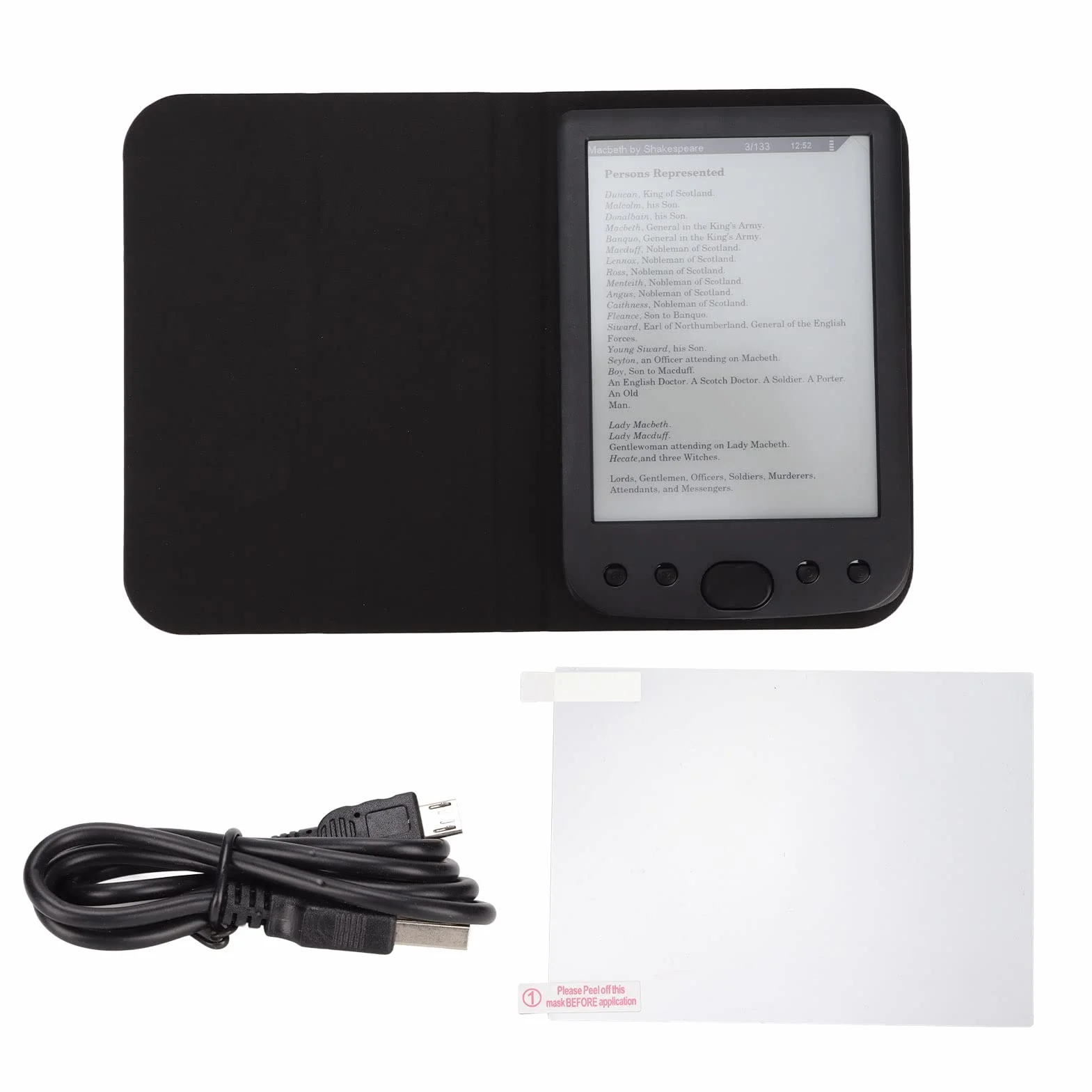 Lettore di Libri Ereader da 6 Pollici 800x600 HD Ink S N E con Spazio di Archiviazione da 8 GB E Custodia Protettiva
