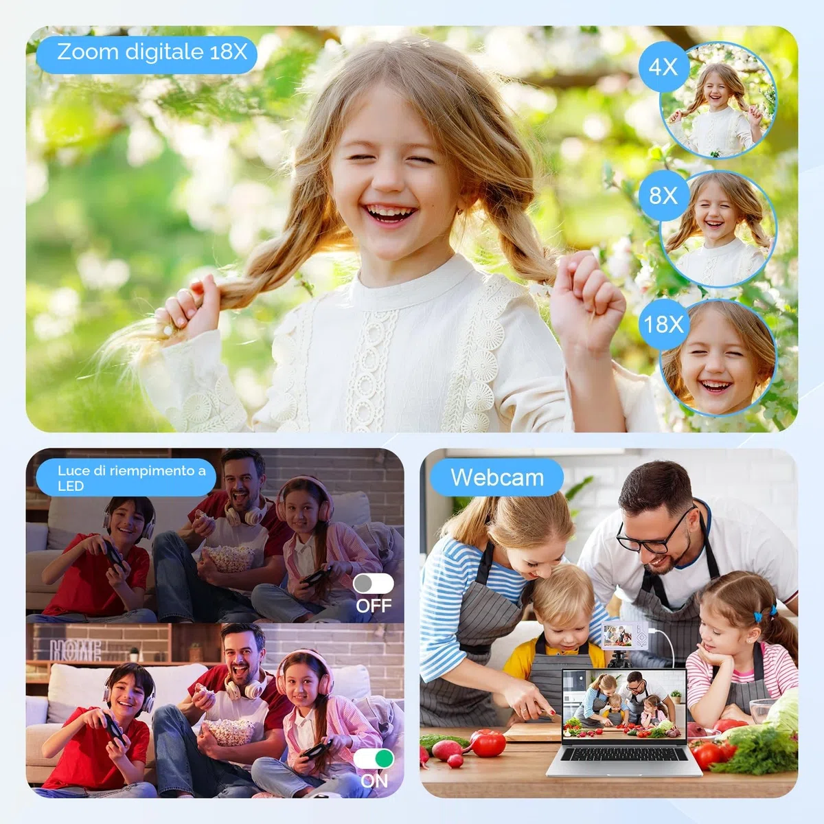 Fotocamera digitale 4K - 48MP UHD fotocamera digitale con 2,83” Schermo LCD e 18X Zoom Digitale Anti-Shake Fotocamera Fotografia Vlogging con 32gb SD Card per bambini Studenti Principianti (Viola)